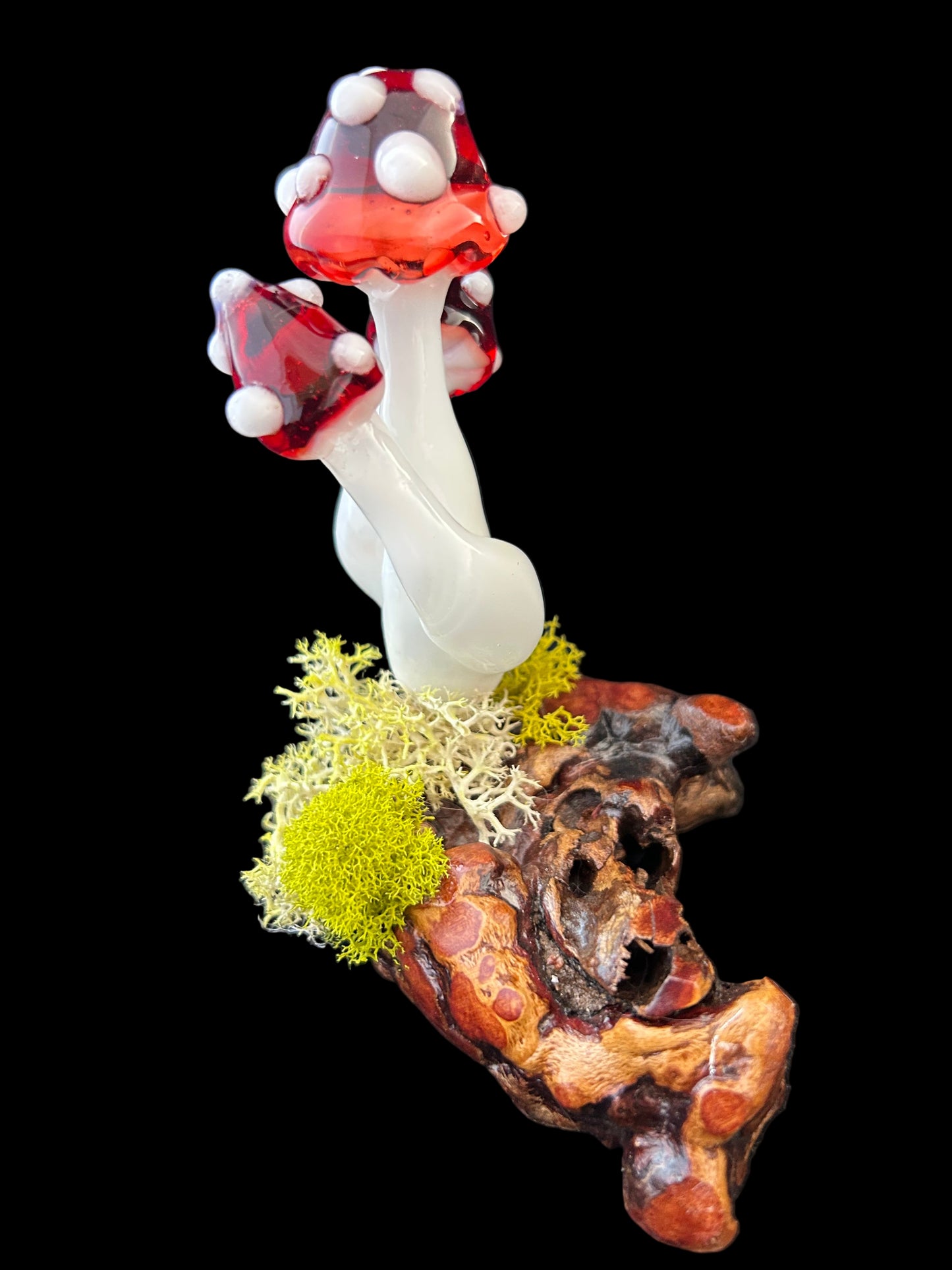 Red Mushroom Cluster Sculpture
