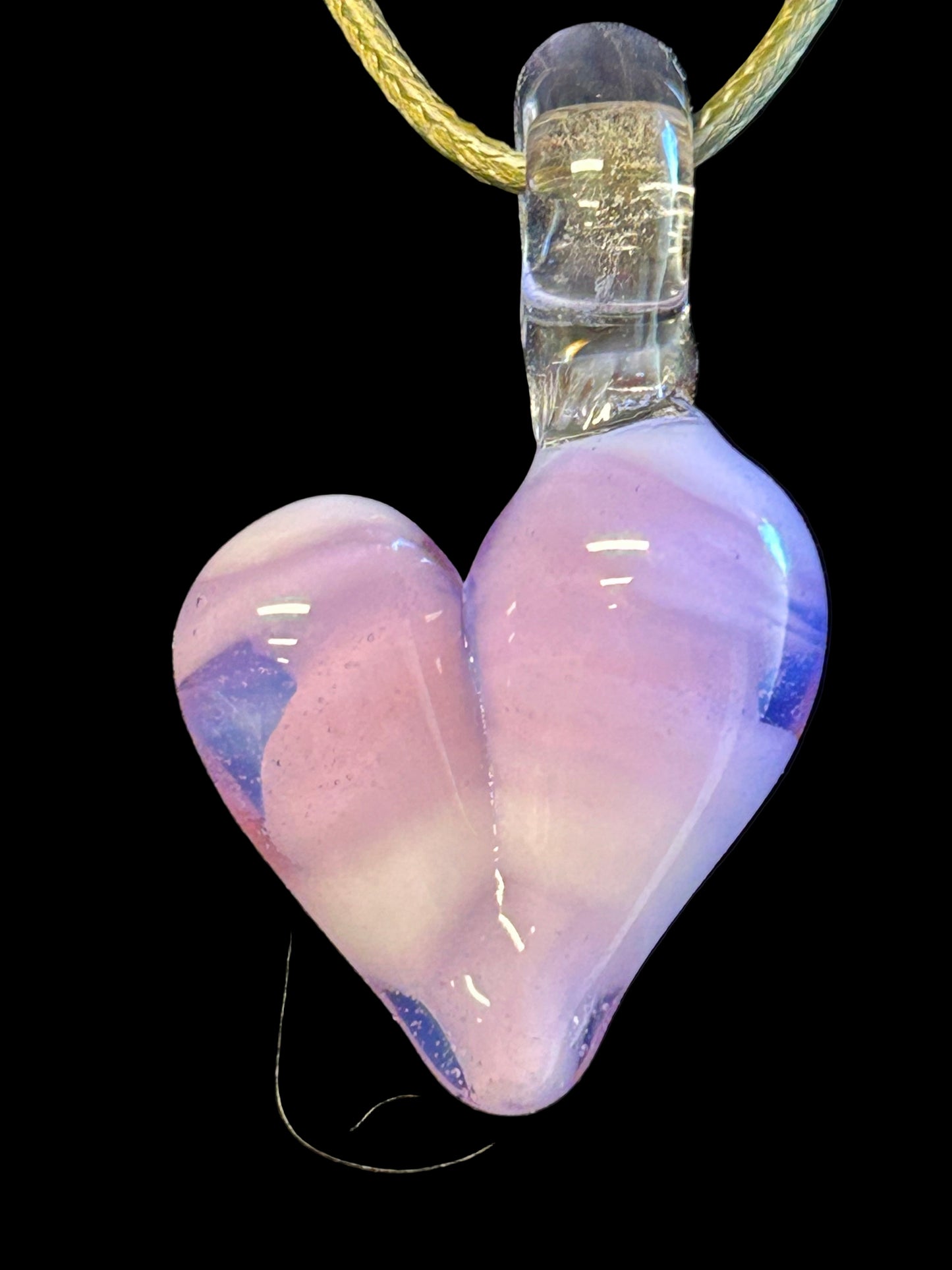 Pink Slyme & White Heart Pendant