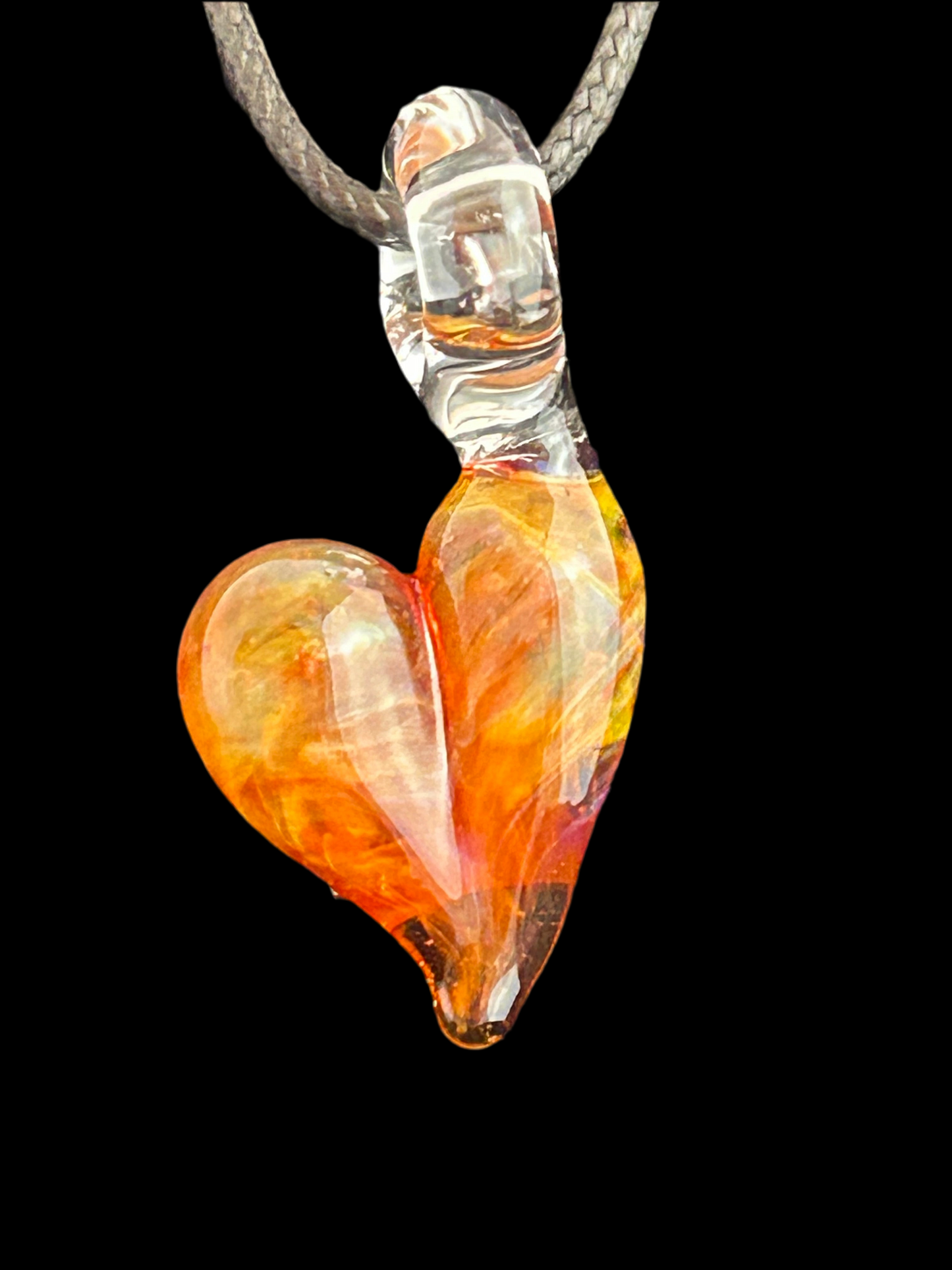 Orange Heart Pendant #3