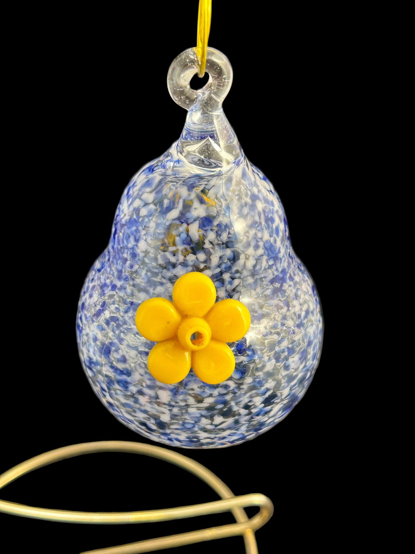 Blue and White Hummingbird Feeder