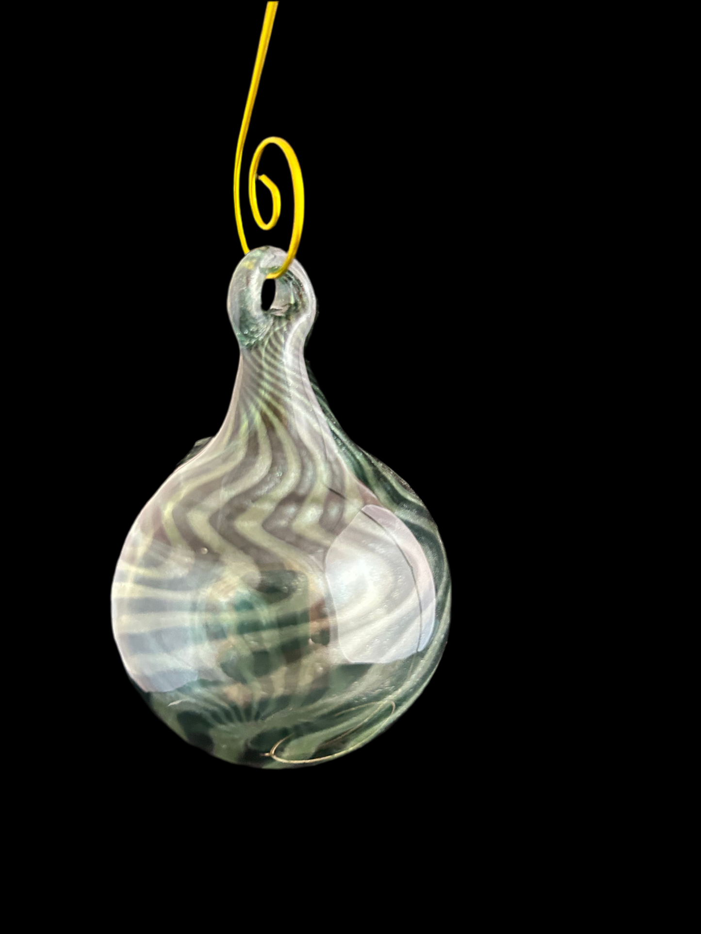 Green Stripe Bulb Ornament