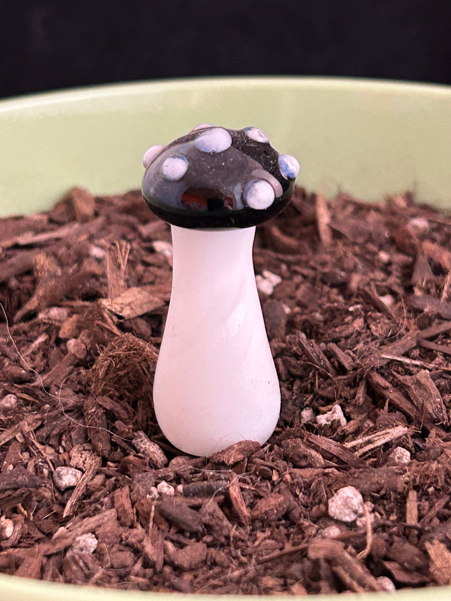 Black Mushroom Plant Stake
