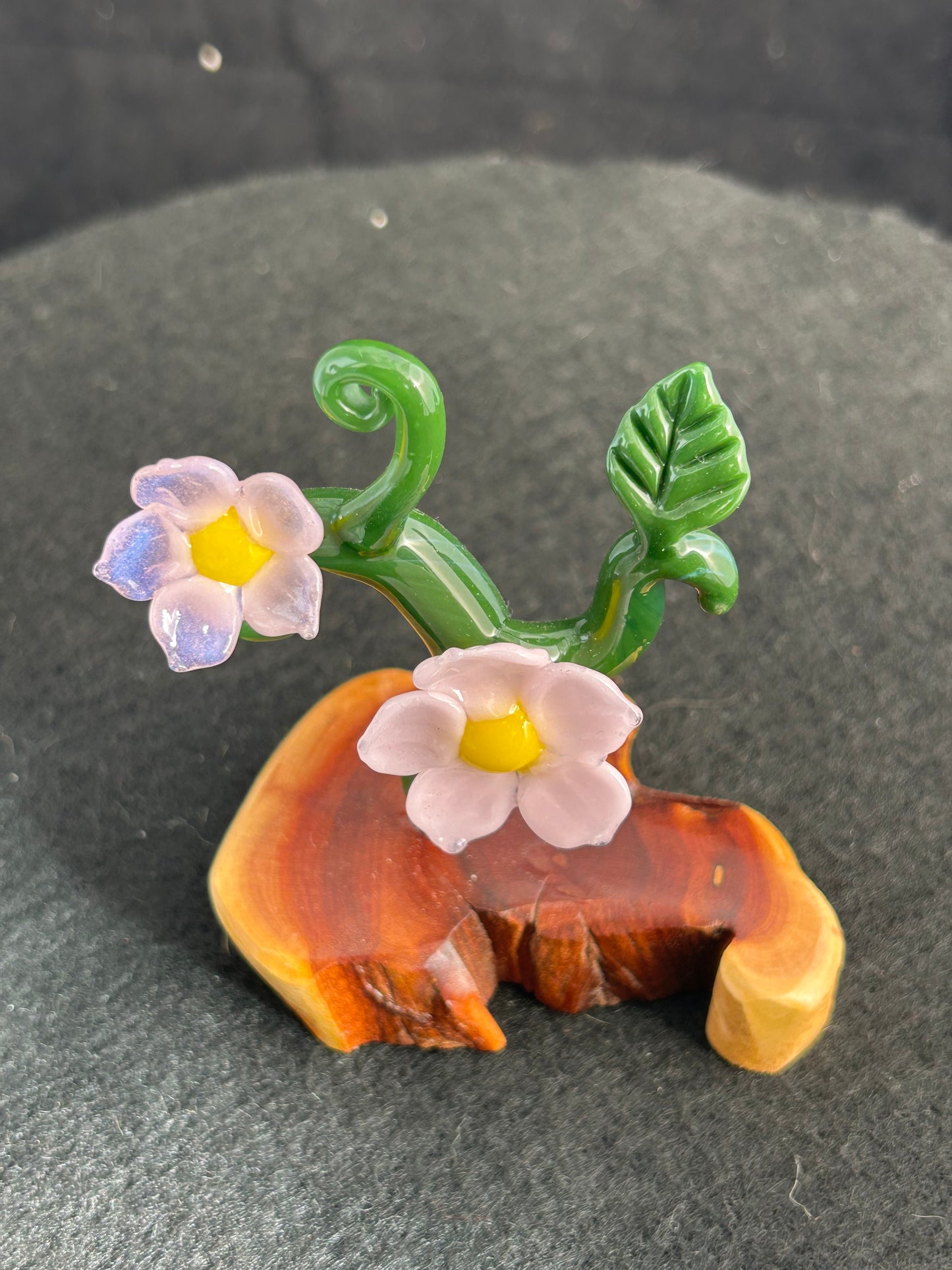 Pink Flower and Vine Sculpture