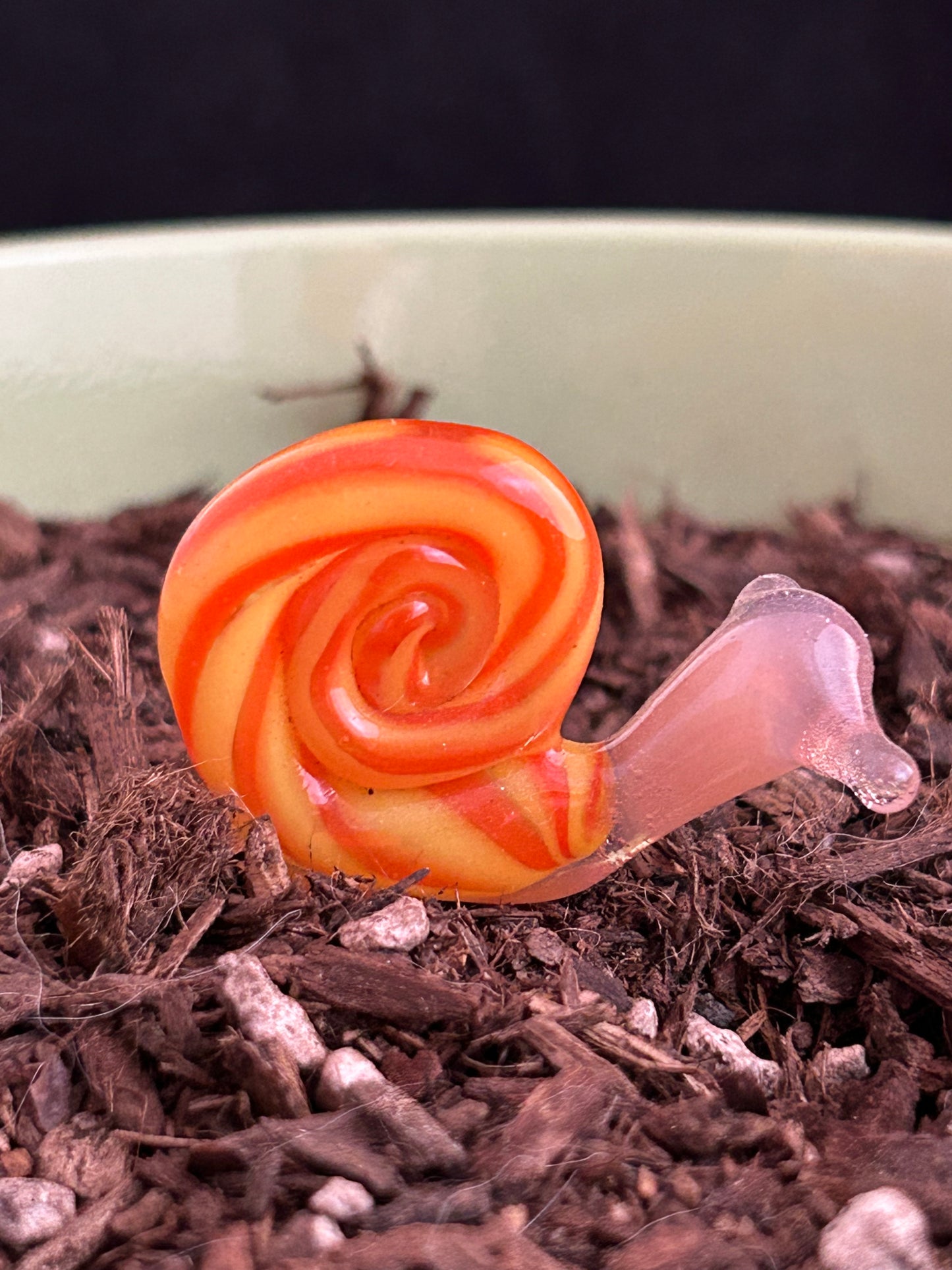 Orange & Red Snail Plant Stake