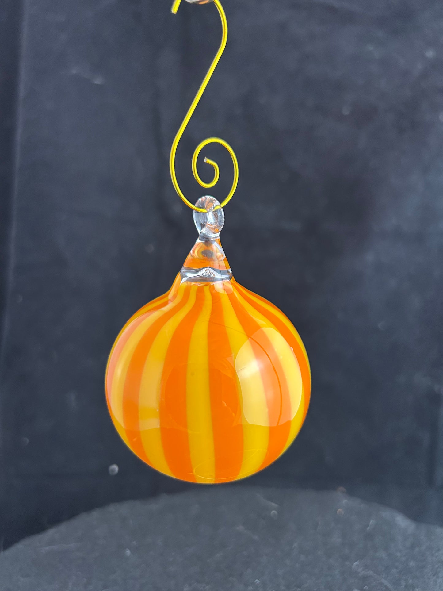 Orange Stripe Bulb Ornament
