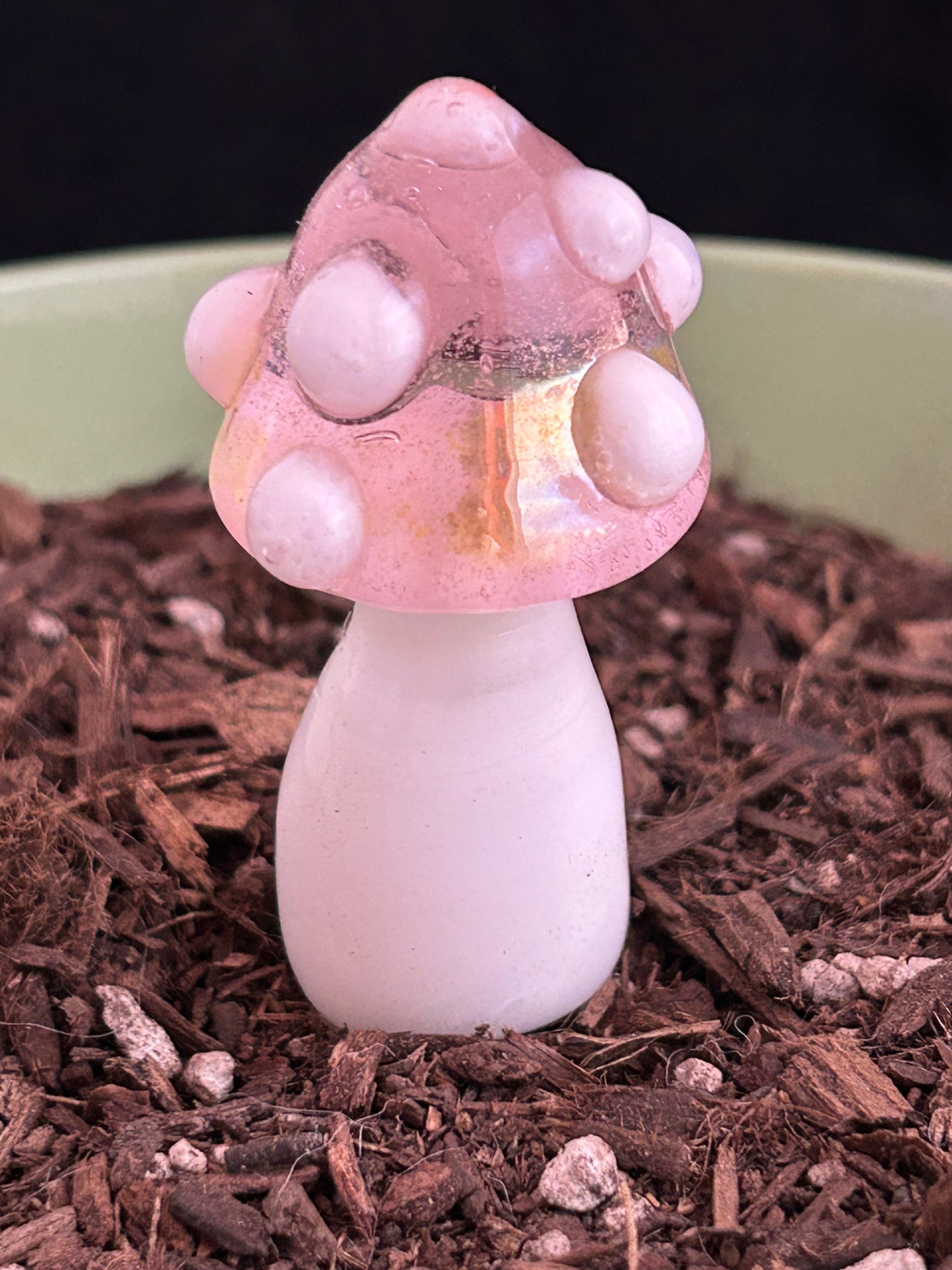 Pink Mushroom Plant Stake
