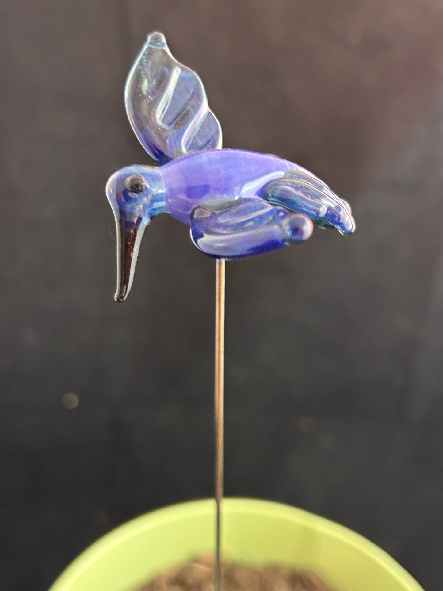 Purple & Blue Hummingbird Plant Stake
