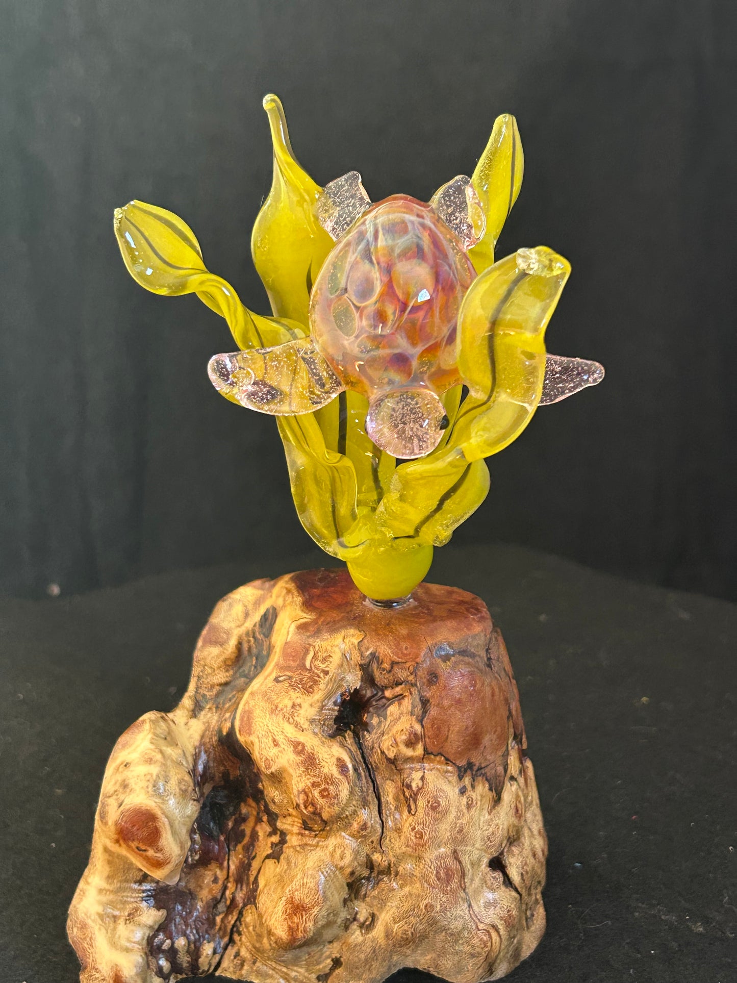 Pink & Orange Turtle Sculpture