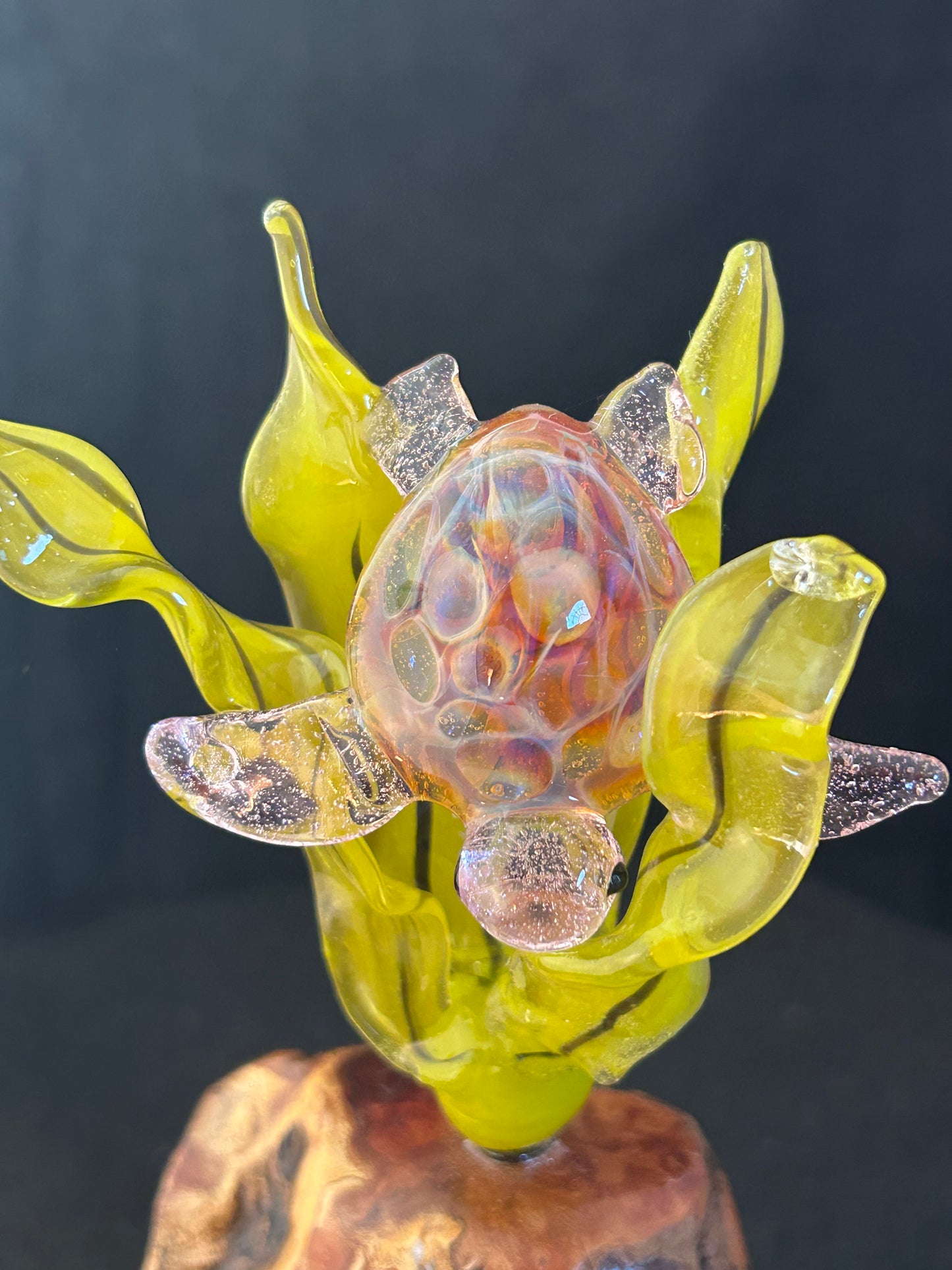 Pink & Orange Turtle Sculpture