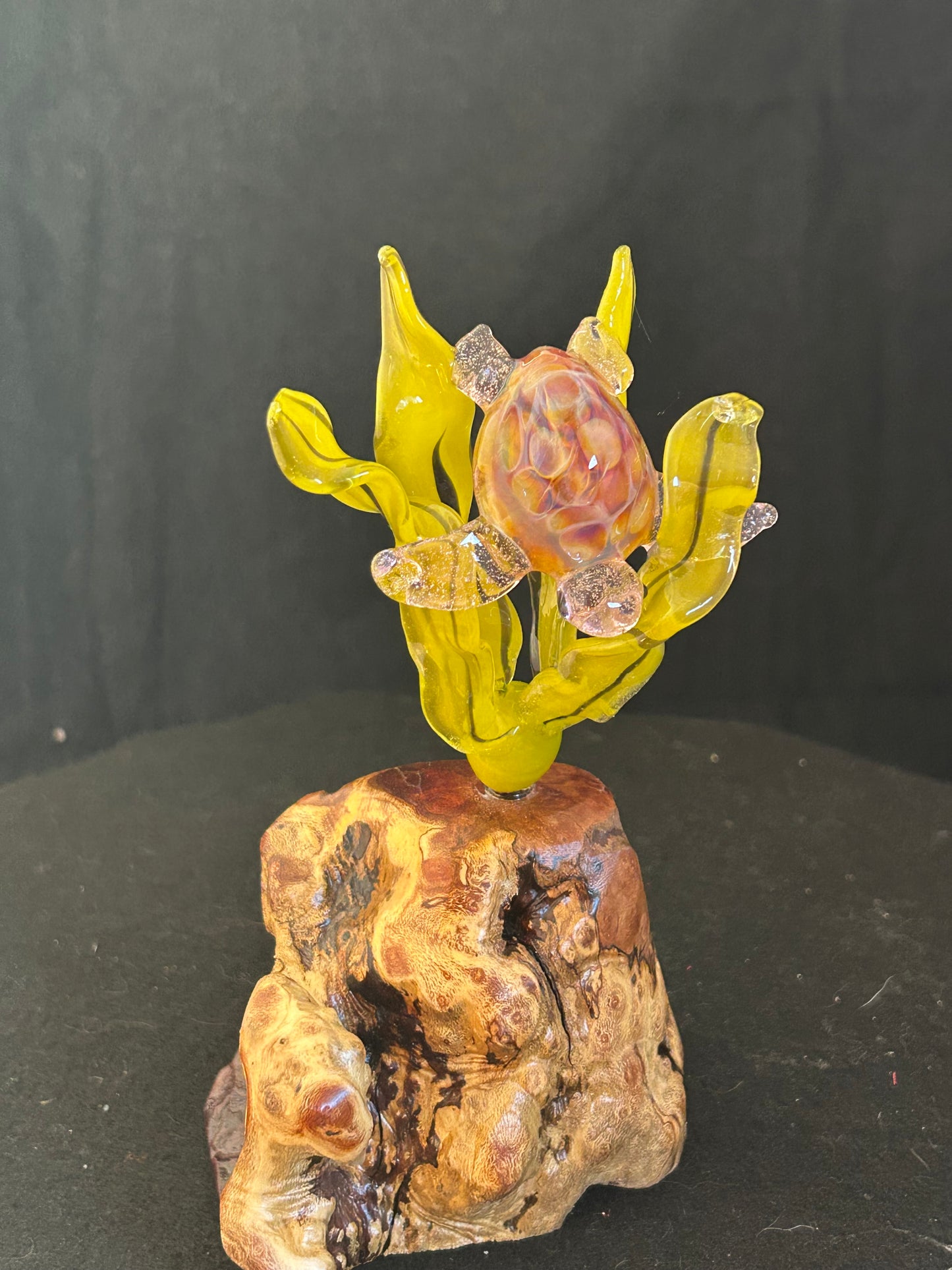 Pink & Orange Turtle Sculpture