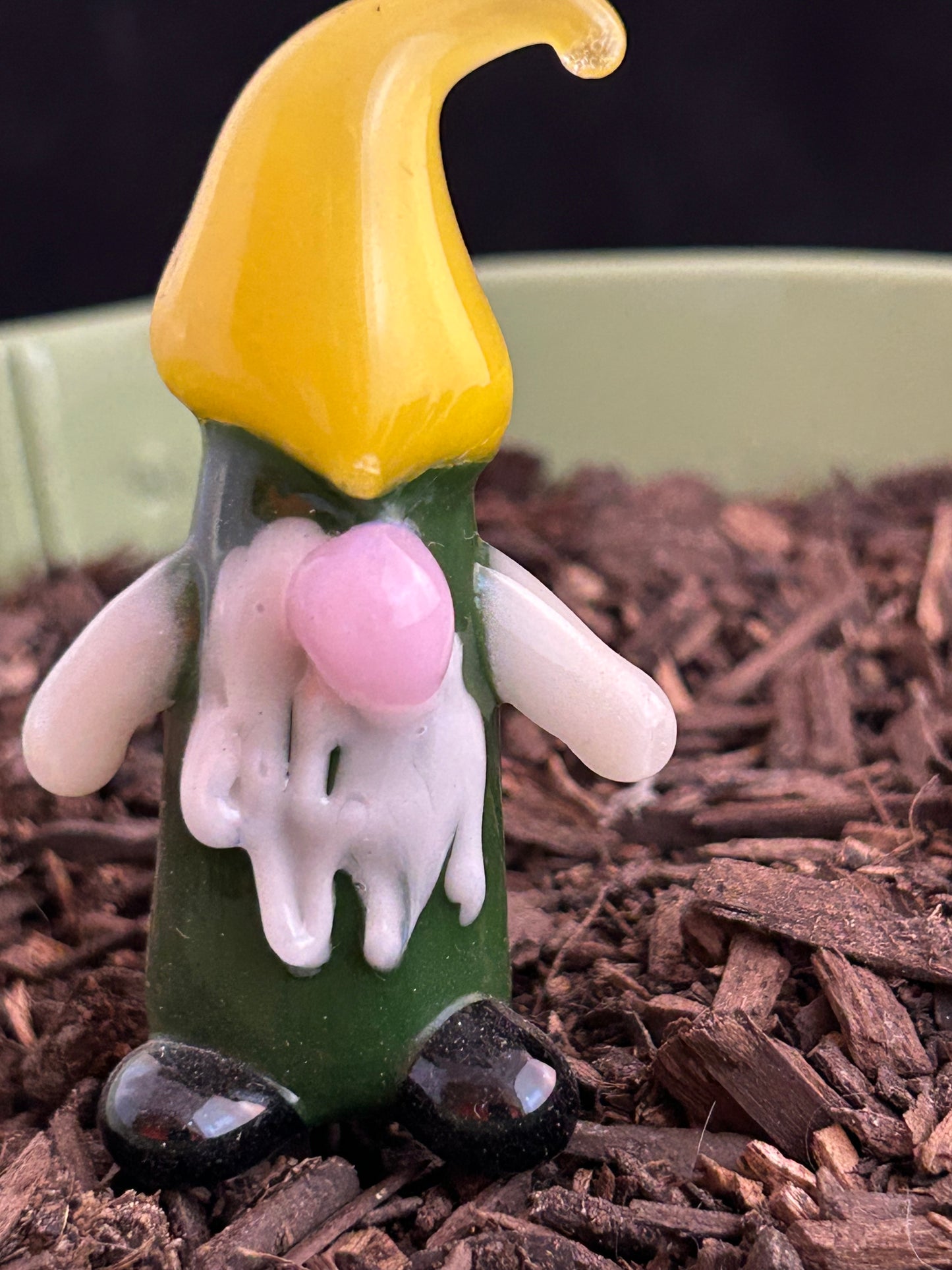 Yellow & Green Gnome Plant Stake