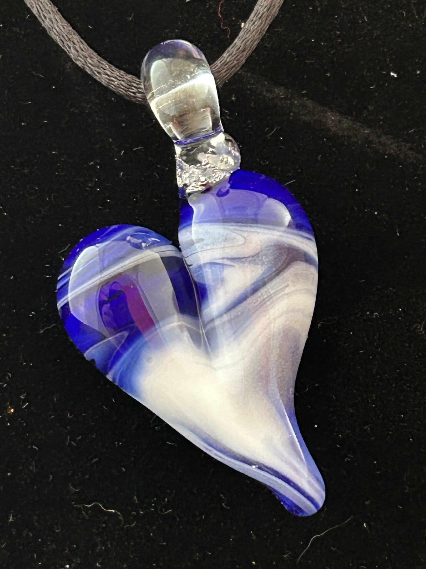 Blue &  White Heart Pendant