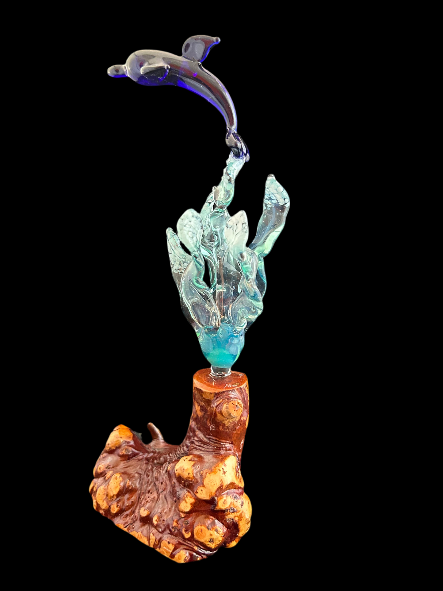 Blue & Light Blue Dolphin Sculpture