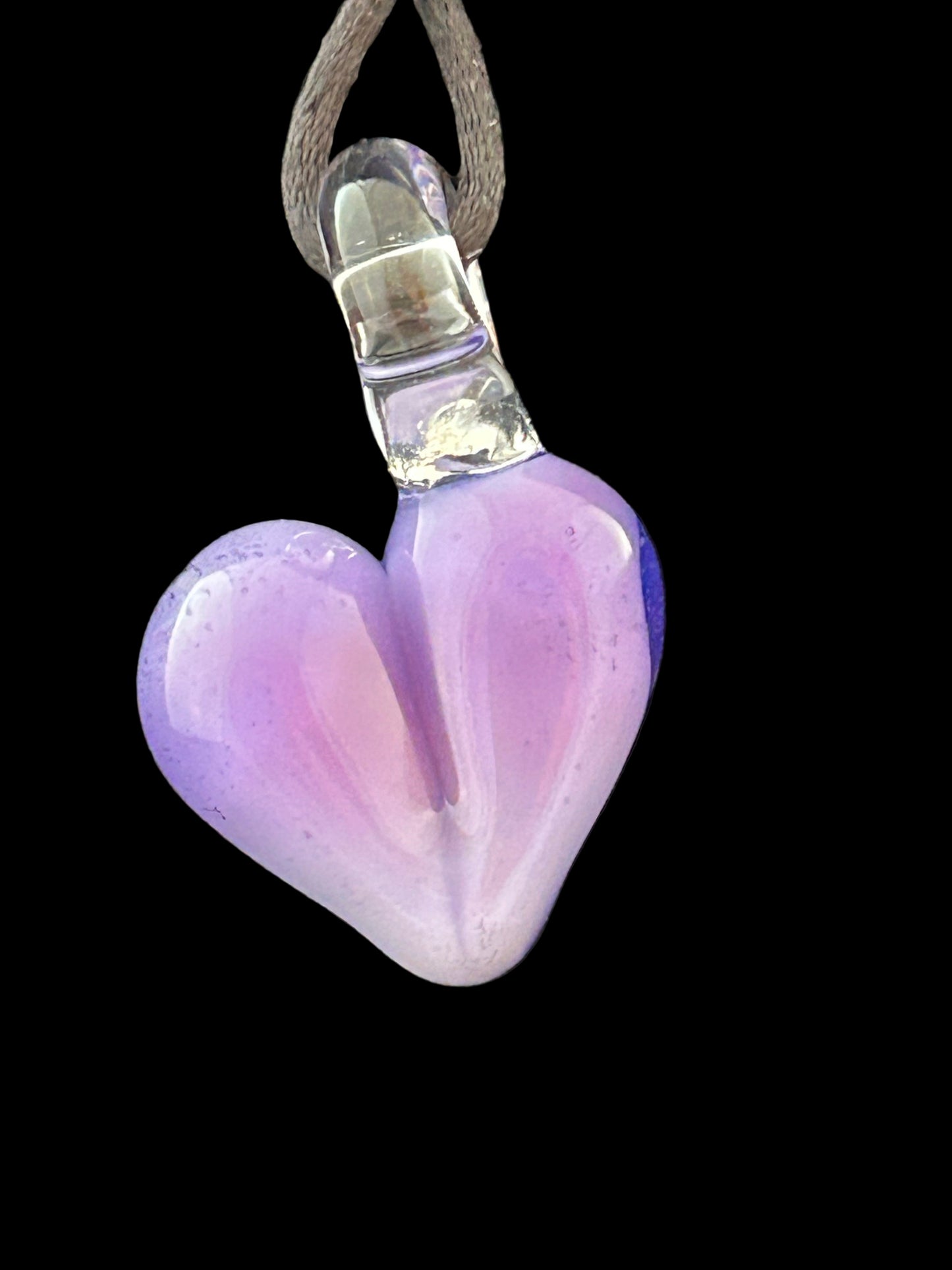 Pink Slyme Over White Heart Pendant