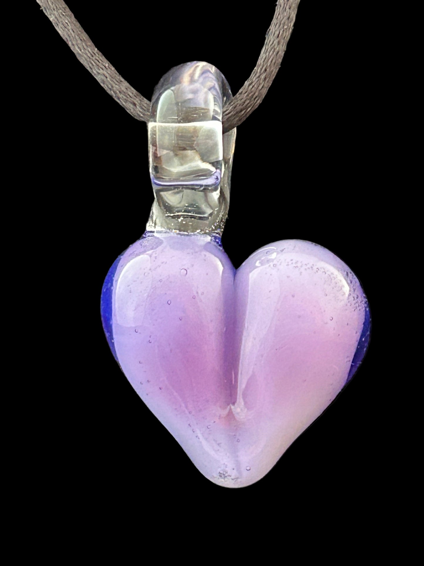 Pink Slyme Over White Heart Pendant