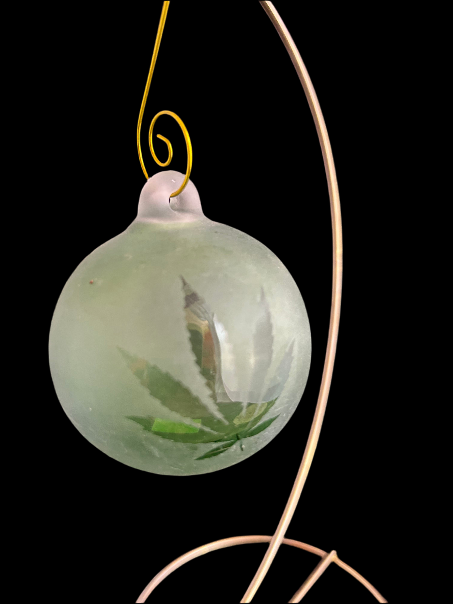 Green "Leaf" Bulb Ornament #1