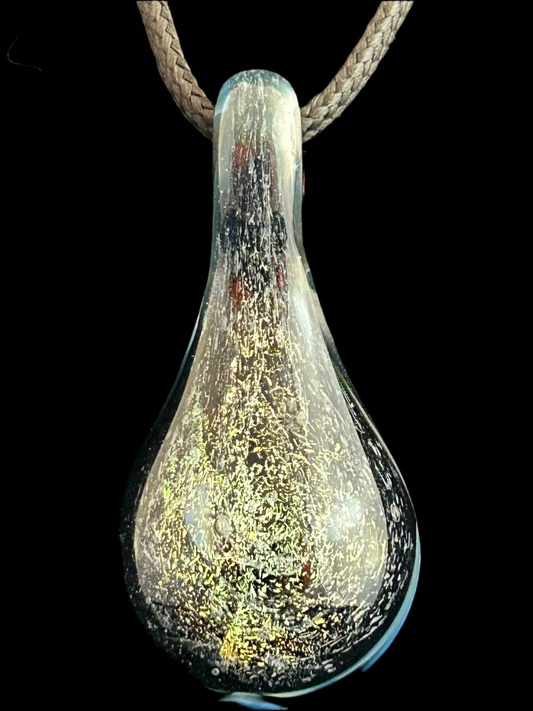 Blue Dichro Teardrop Pendant