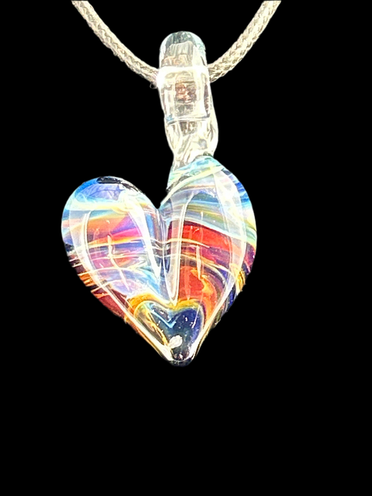 Red and Blue Chaos Heart Pendant