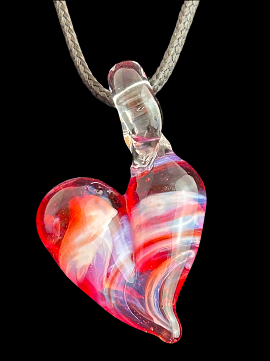 Red & White Heart Pendant