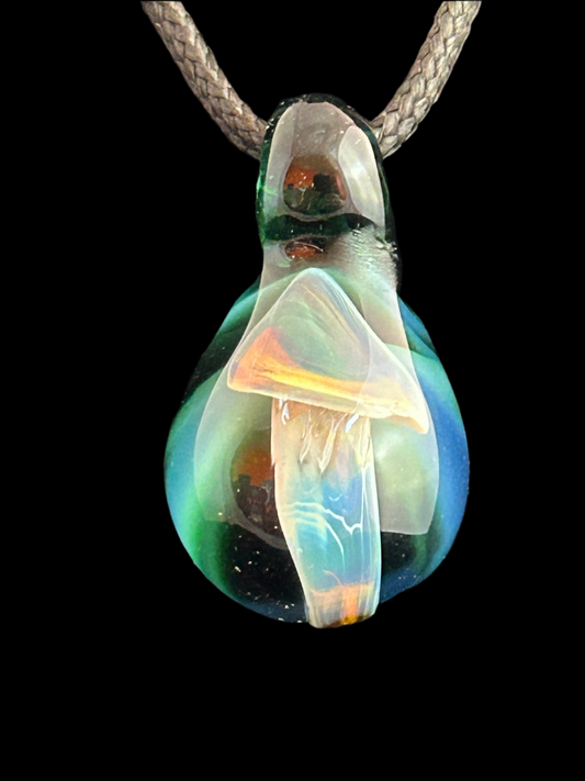Green & Blue Mushroom Pendant #2