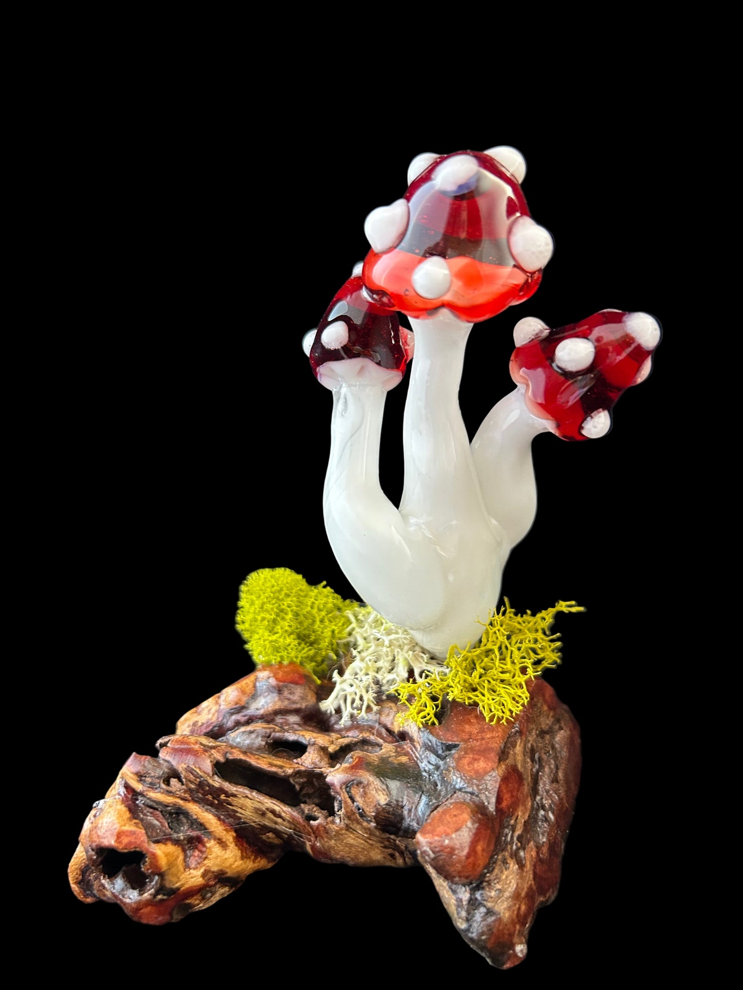 Red Mushroom Cluster Sculpture