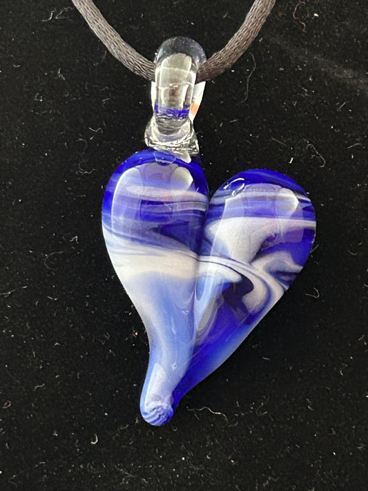 Blue &  White Heart Pendant