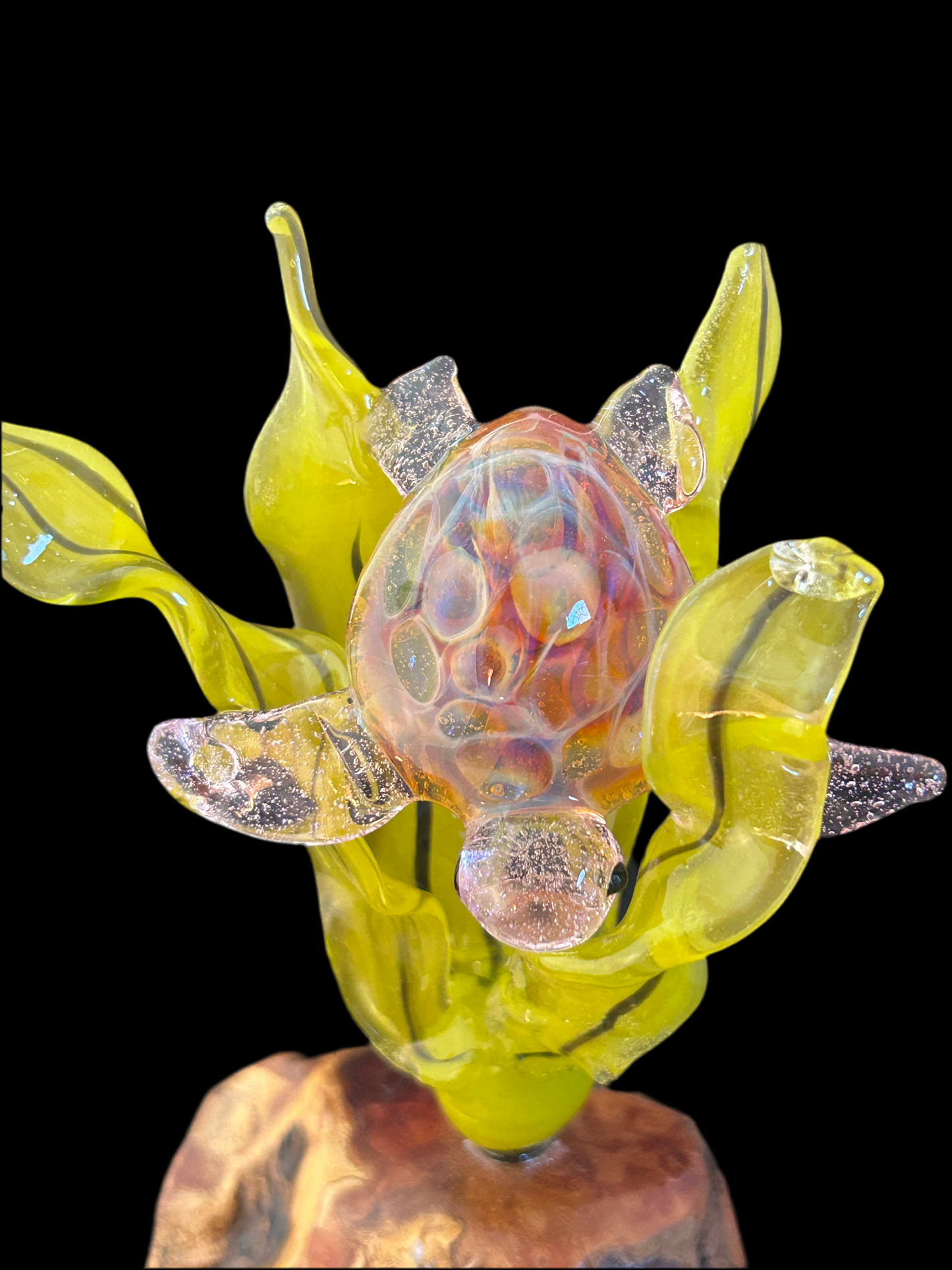 Pink & Orange Turtle Sculpture