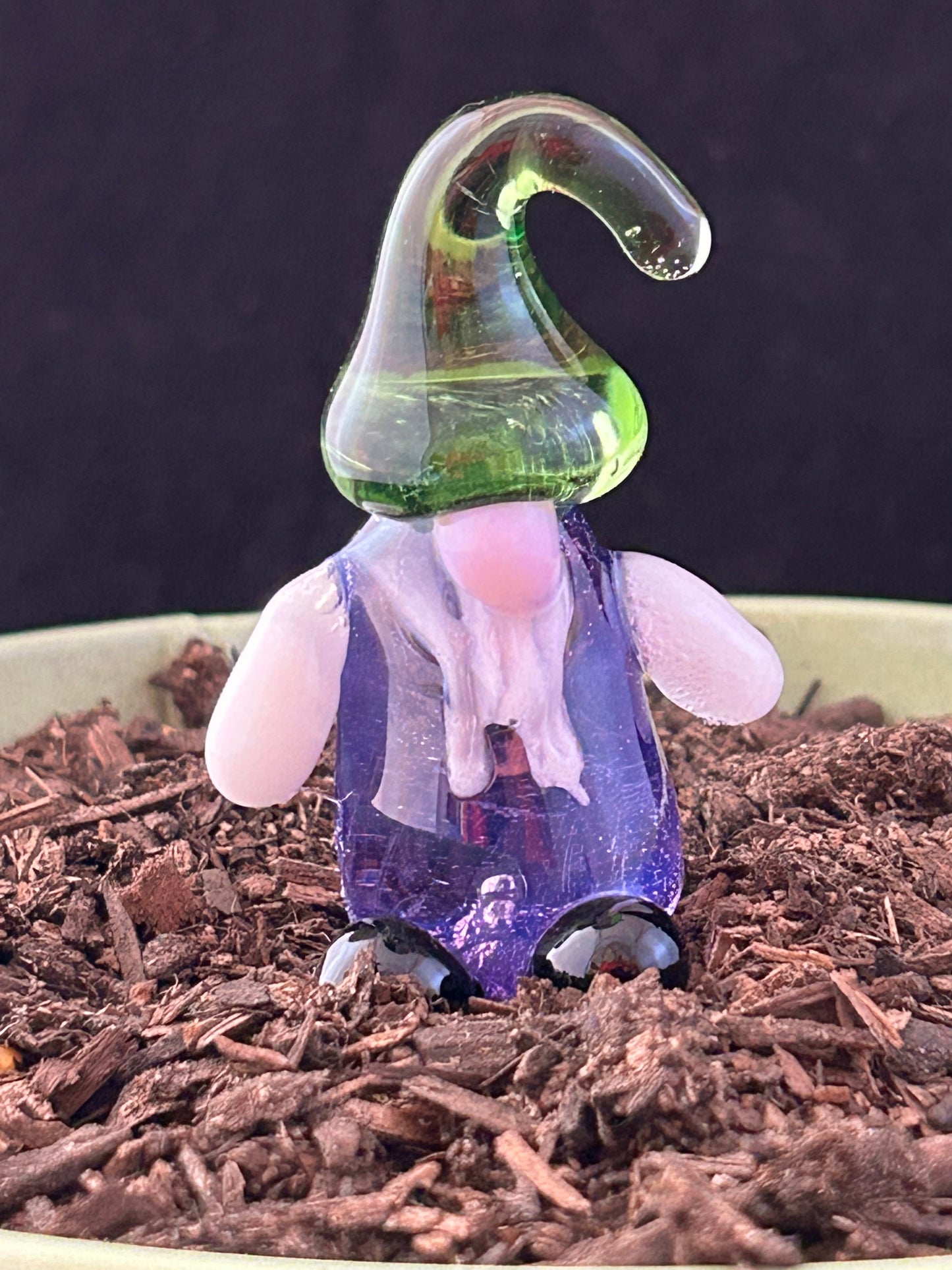 Purple & Green Gnome Plant Stake