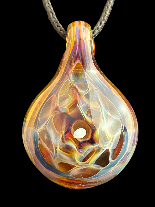 Amber Purple Opal Honeycomb Pendant