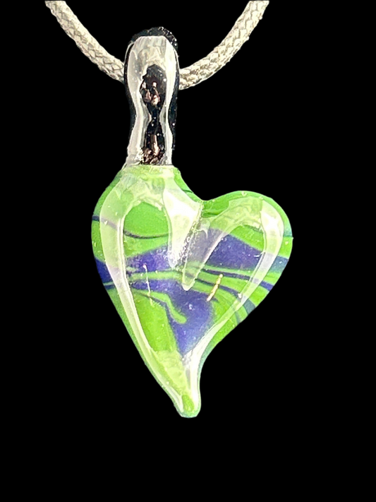 Green & Purple Heart Pendant