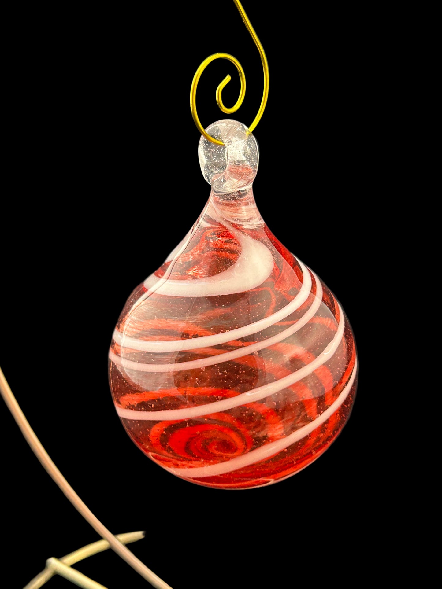 Red & White Striped Bulb Ornament