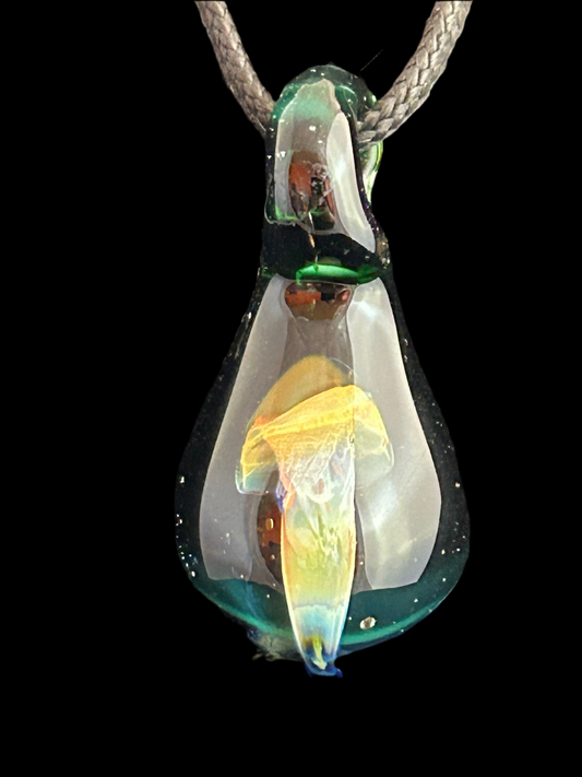 Green & Brown Mushroom Pendant