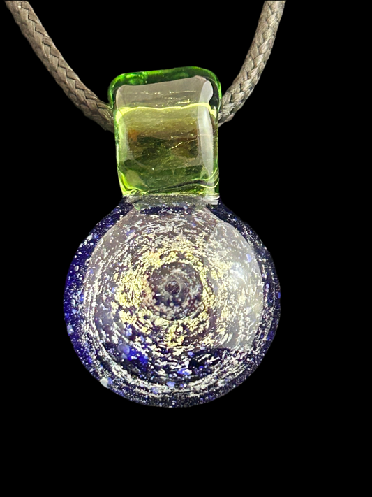 Blue & Green Dichro Round Pendant