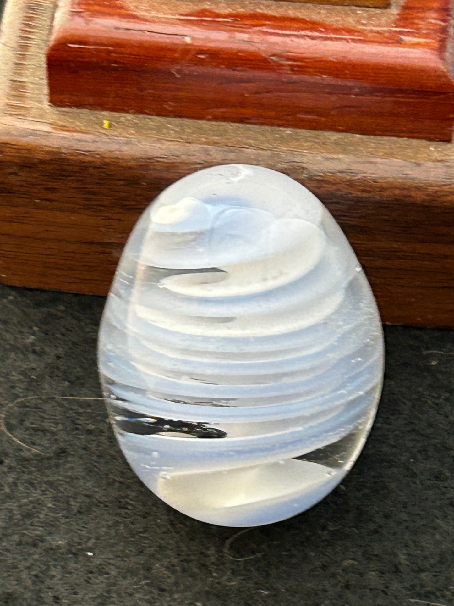 Clear, Blue & White Egg