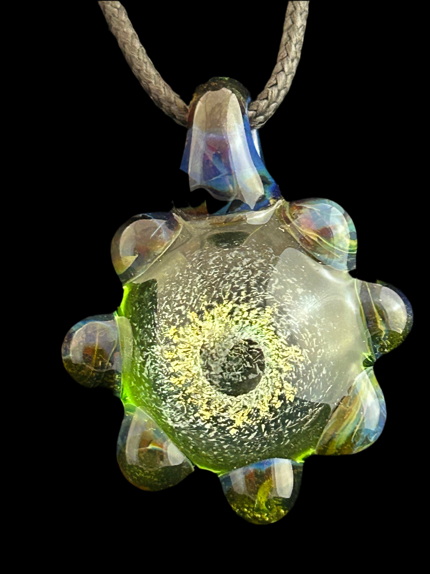 Yellow. Green & Blue Dichro Sun Pendant