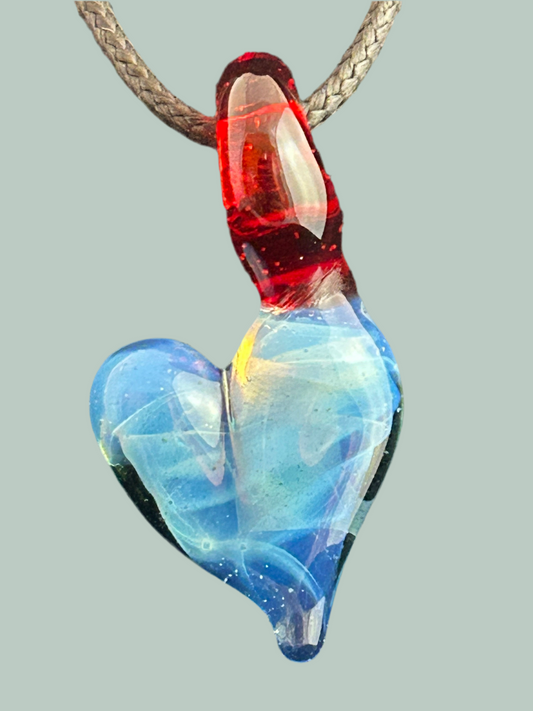 Ghost & Red Heart Pendant