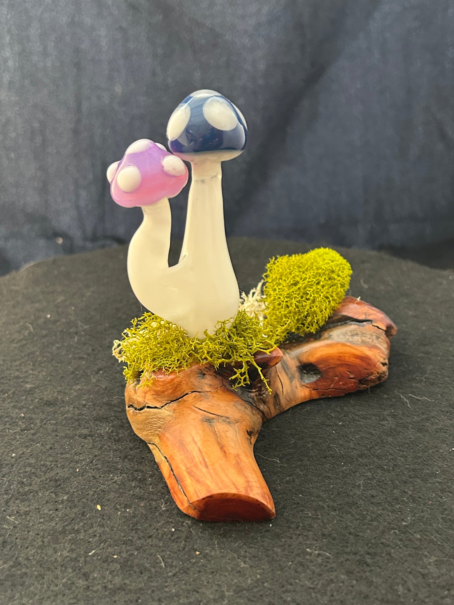 Pink and Blue Mushroom cluster Sculpture