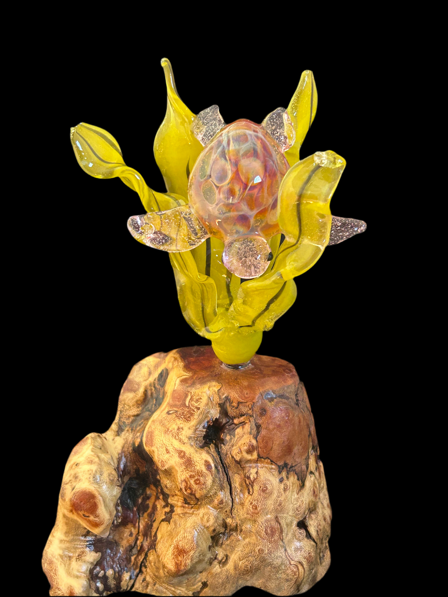 Pink & Orange Turtle Sculpture