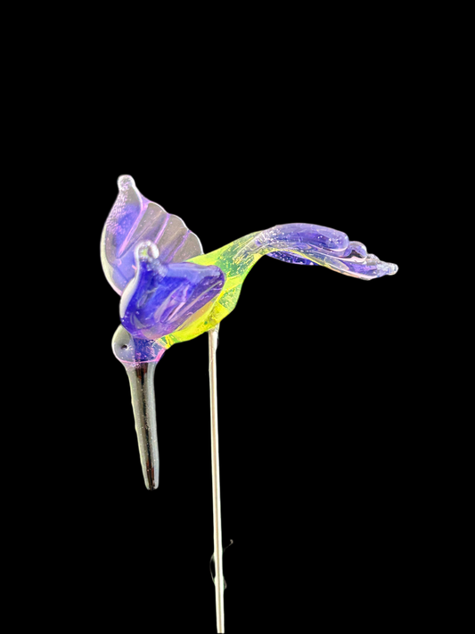 Slime & Purple Hummingbird Plant Stake
