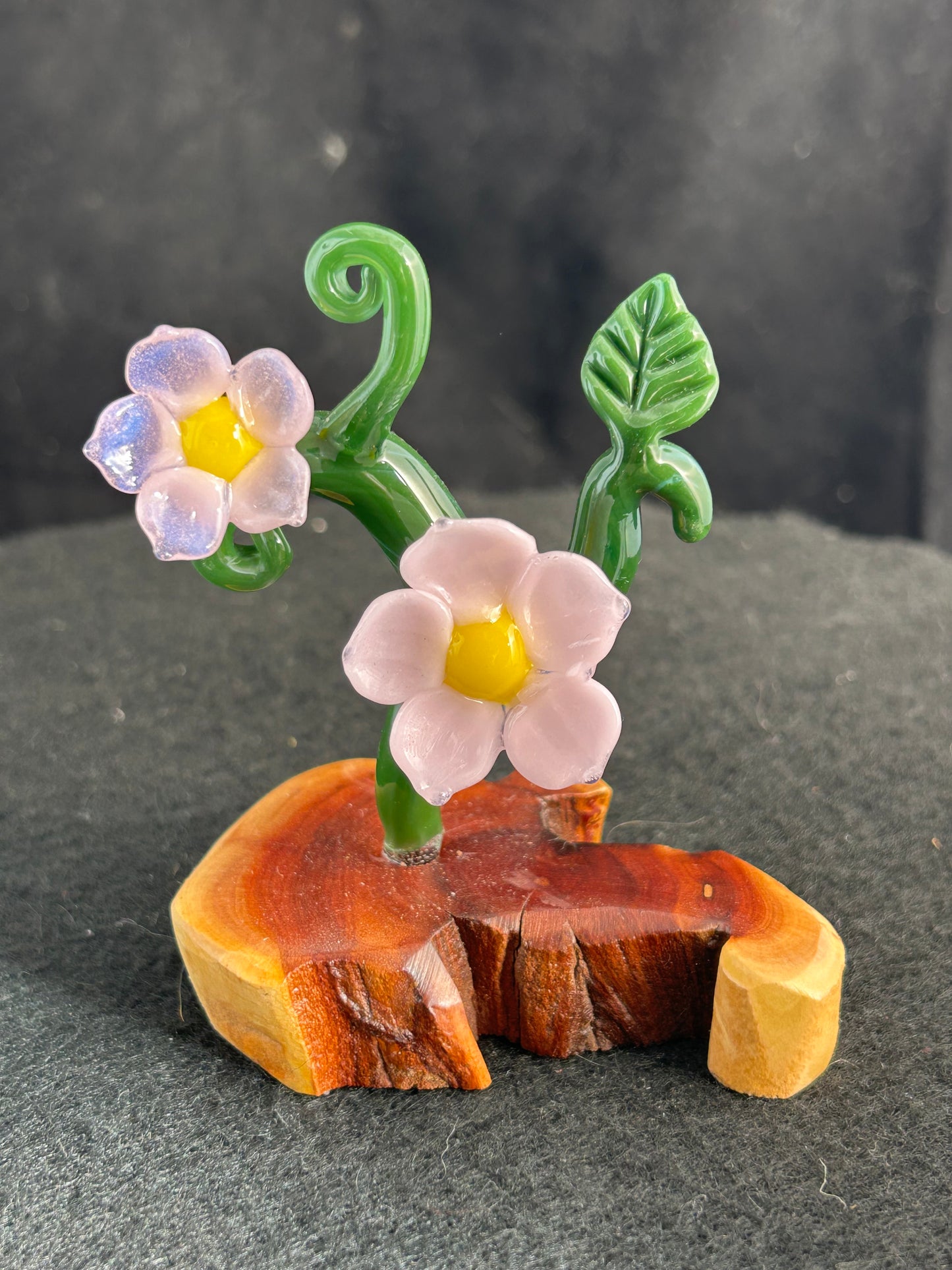 Pink Flower and Vine Sculpture