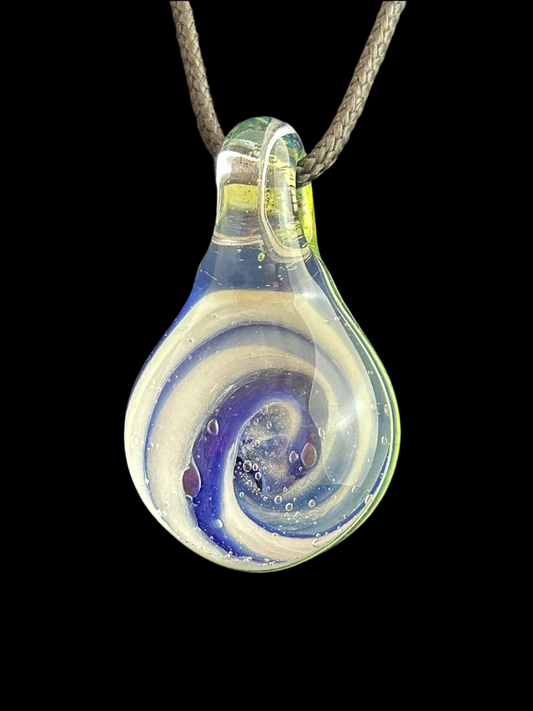 Blue & White Round Twist Pendant