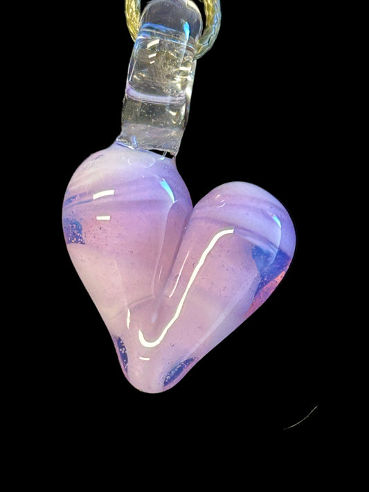 Pink Slyme & White Heart Pendant