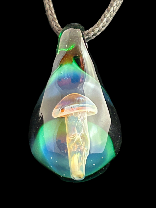 Green & Blue Mushroom Pendant