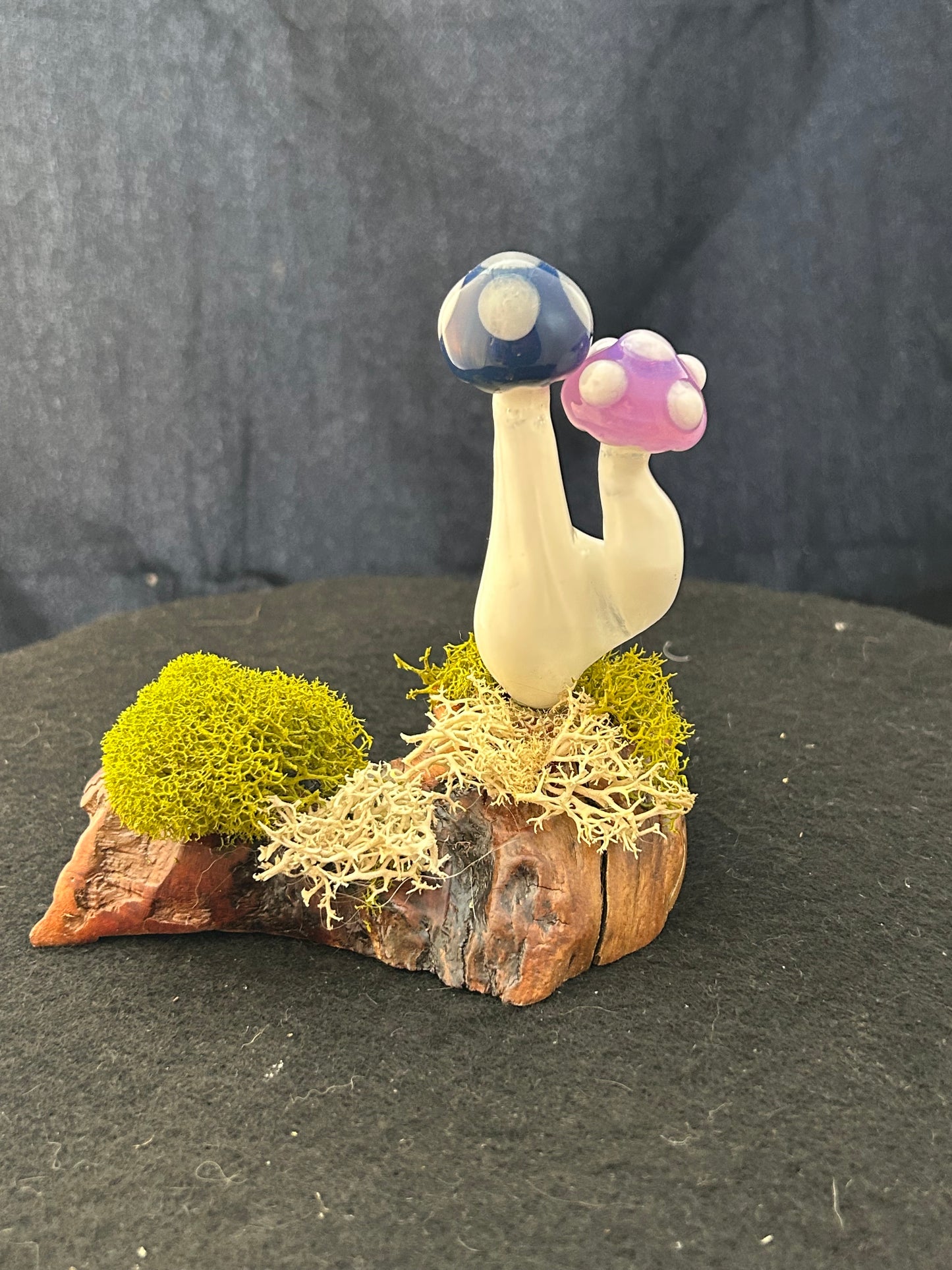 Pink and Blue Mushroom cluster Sculpture