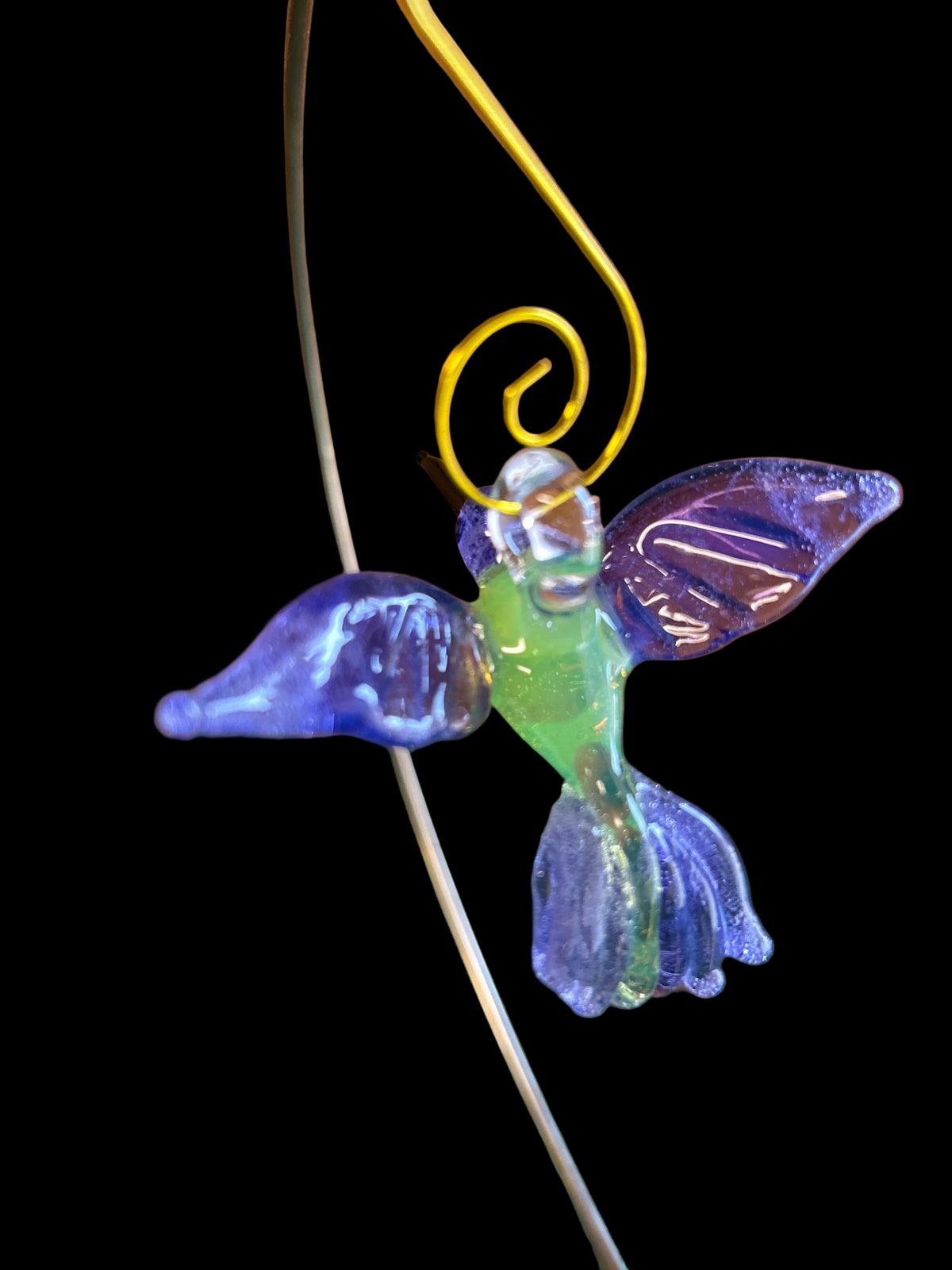Green & Purple Hanging Hummingbird