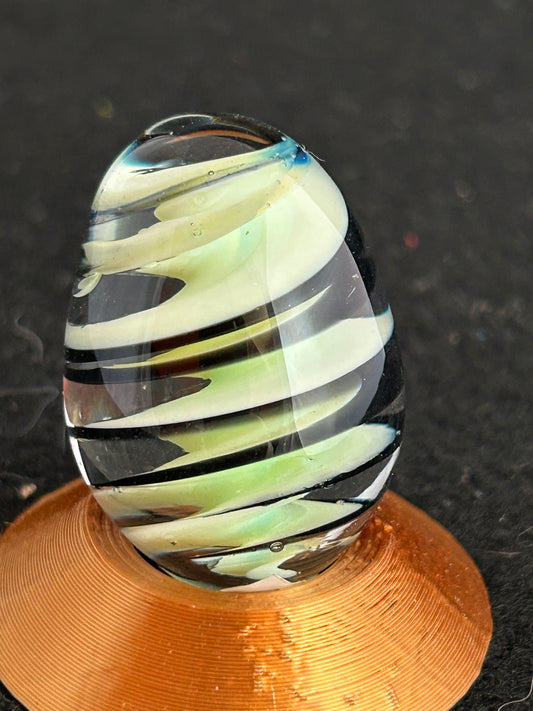 Clear, Black & slyme Green Egg