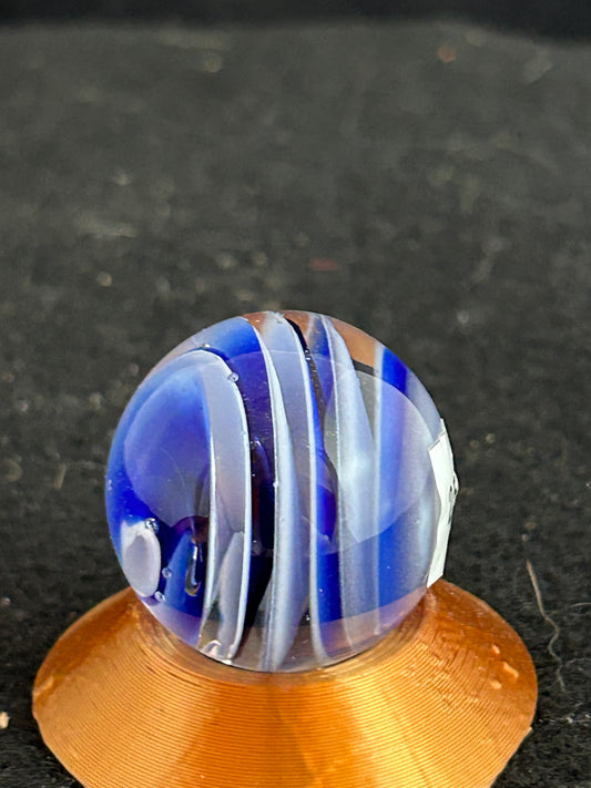 Clear, Blue & White Twisted Marble