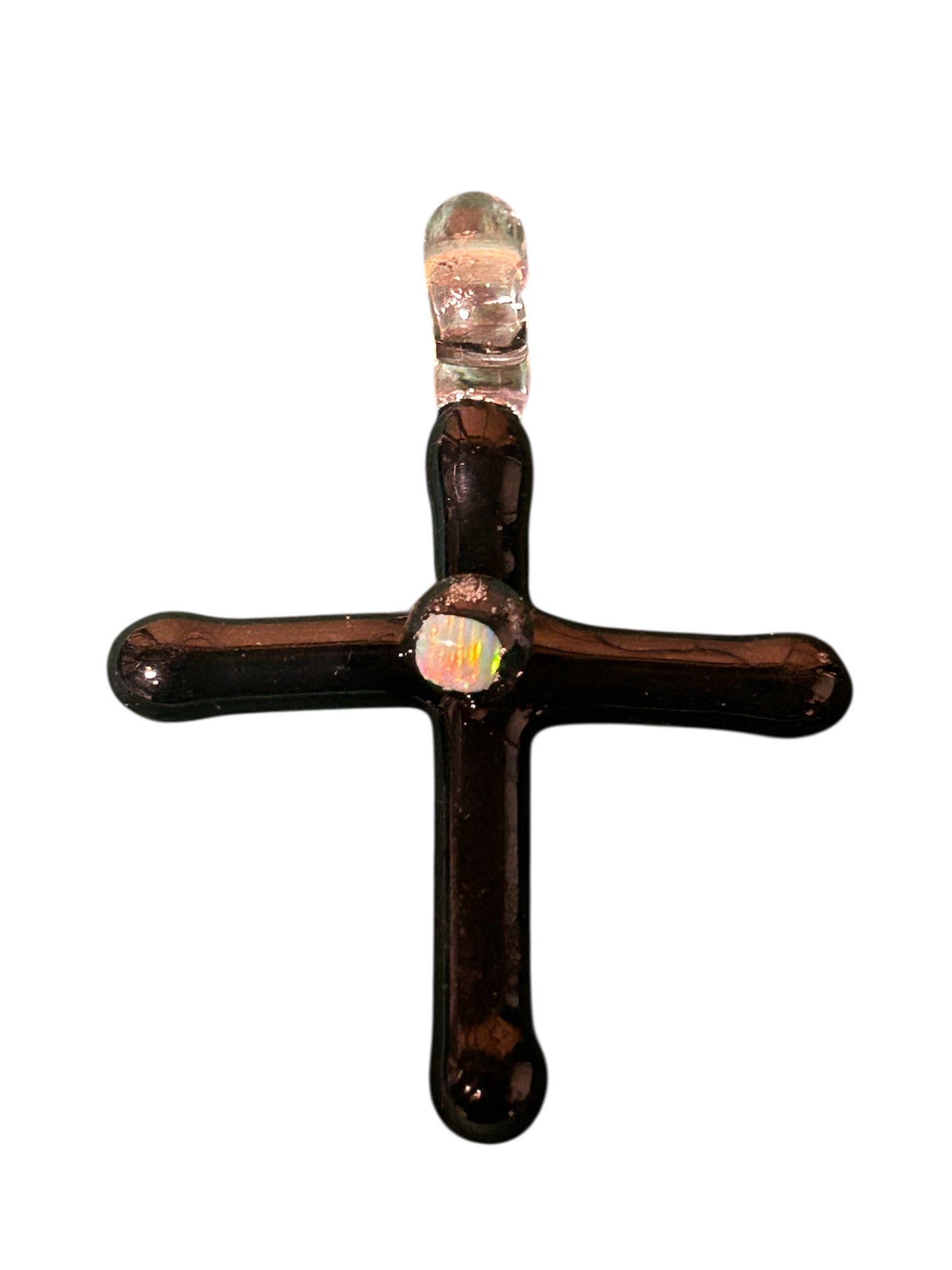 Black Cross with opal