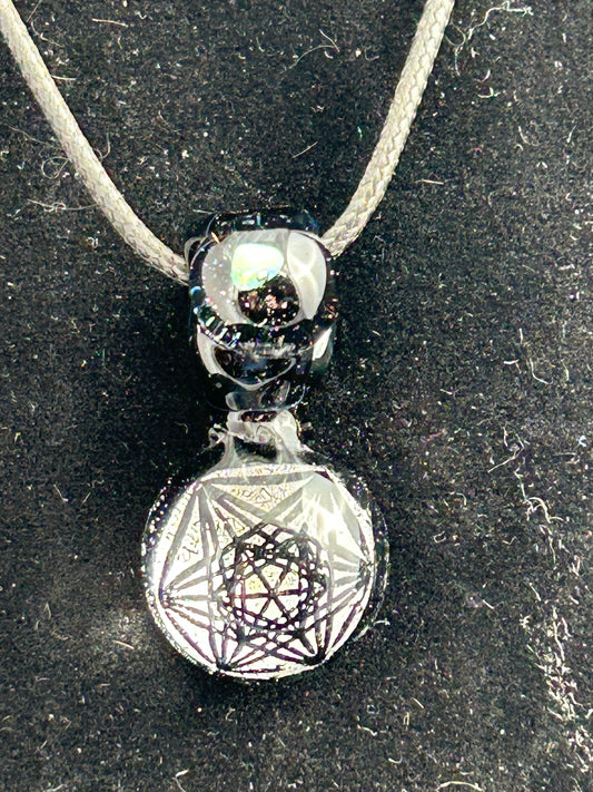 Metatron’s Cube Iridescent Glass Pendant Necklace