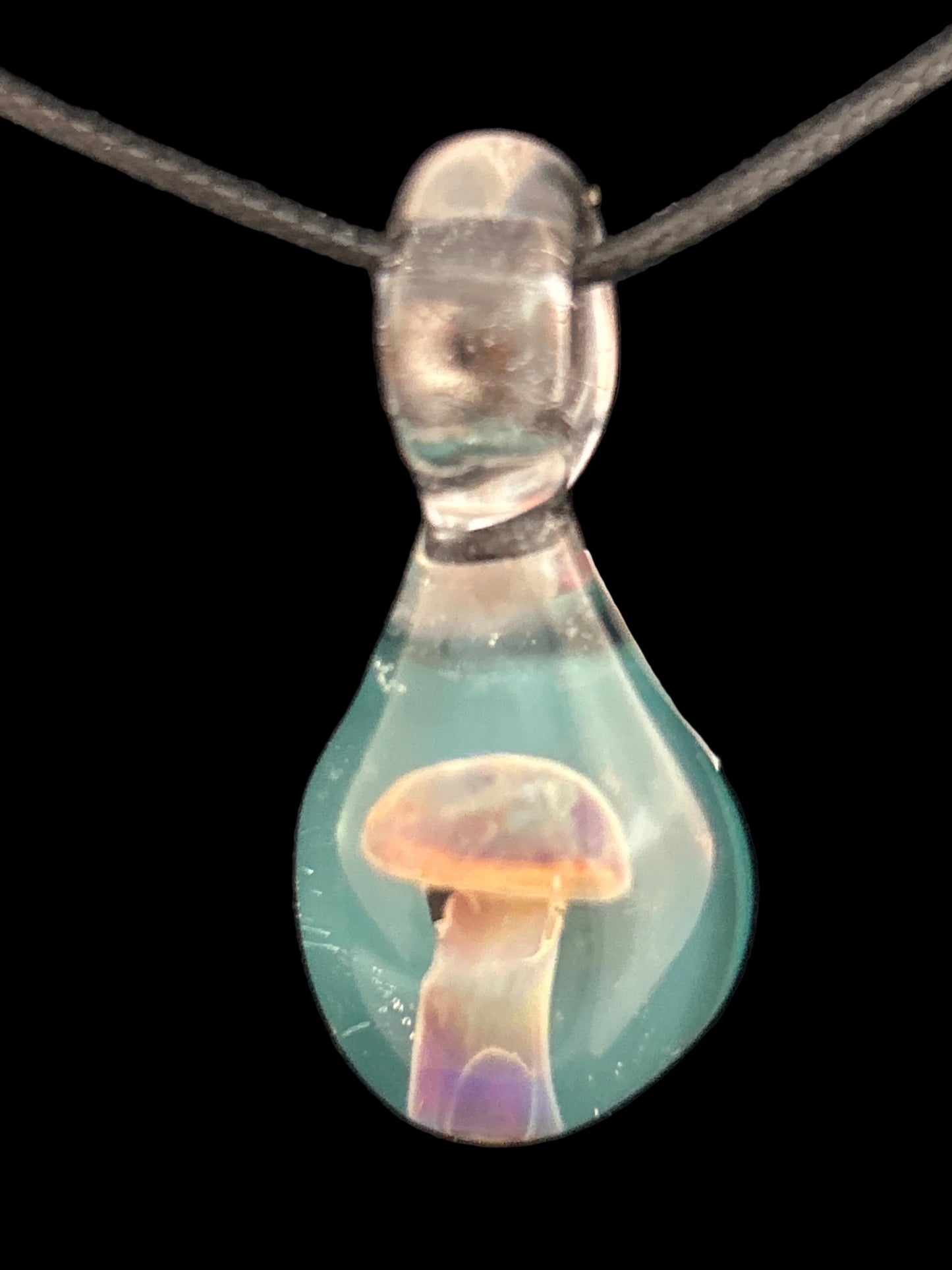 Aqua Implosion Mushroom Pendant
